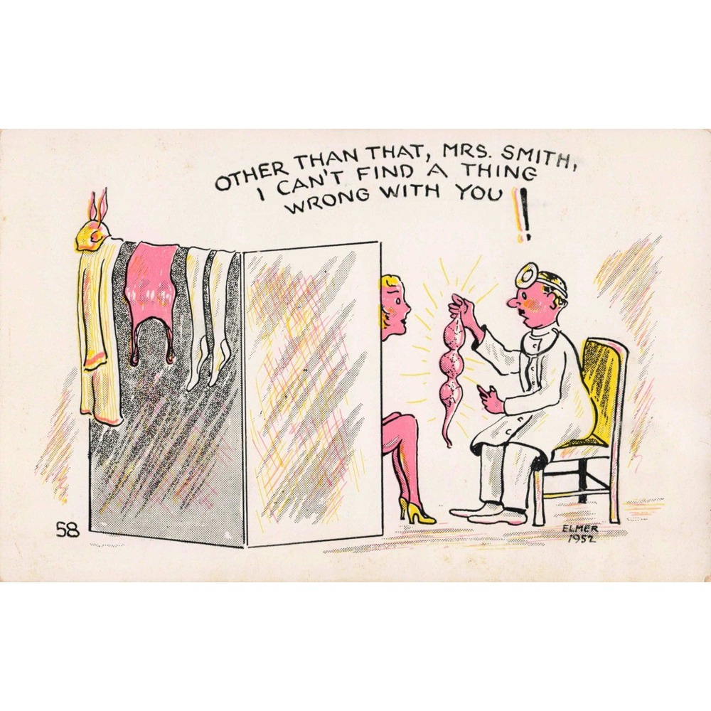 Vintage 1952 Elmer Anderson Comic Postcard Doctor Patient Humor H.K. Kittrell 58 - Picture 1 of 2